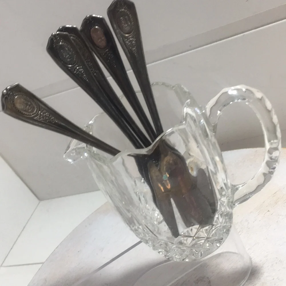 Vintage engraved teaspoons set of 5 with “R”